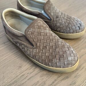 Bottega Veneta Taupe Woven Slip-On Sneakers